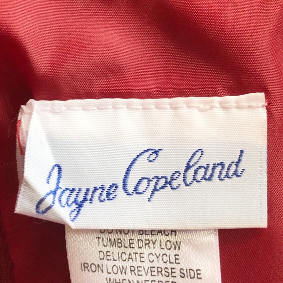 Jane Copeland Formal Holiday Red Satin Dress Sz 8 - Picture 9 of 10